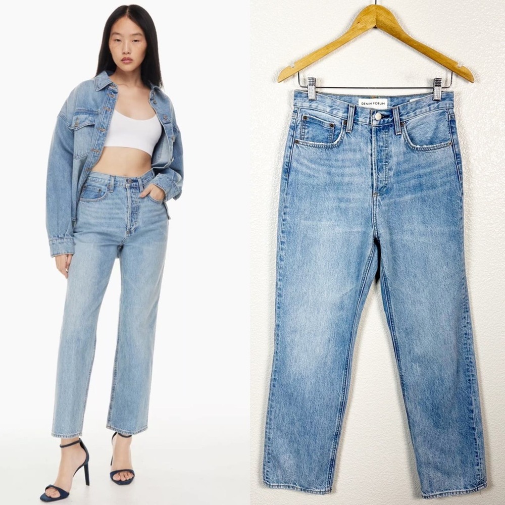 Denim Forum by Aritzia Womens The Joni High Rise Loose Jean Size 25